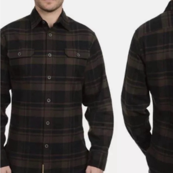 Jachs Men's Black and Brown Plaid Button-Down Shirt Flannel - Picture 8 of 8